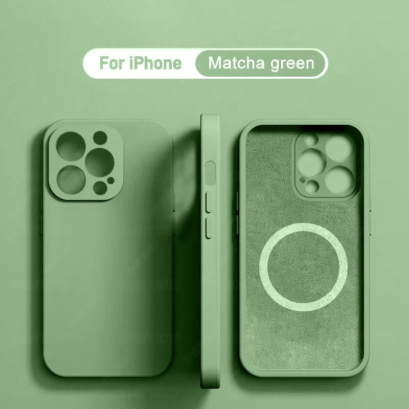 Luxury Liquid Silicone Magnetic Case for iPhone 11 13 12 Mini 14 15 16 Pro Max Plus for Magsafe Phone Case Wireless Charge Cover