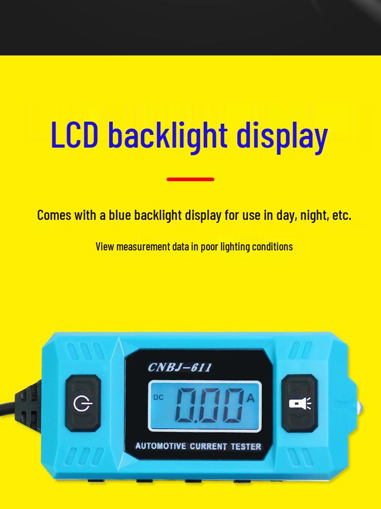 High-Precision Automotive Fuse Ammeter & Battery Leakage Current Detector