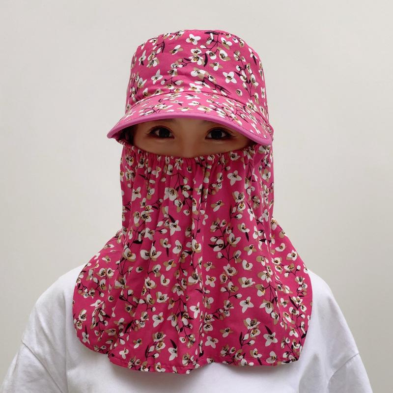 Women's Summer Sun Protection Hat with Large Brim, Shawl, and Face Mask for Cycling and Tea Picking - Breathable and Protective.