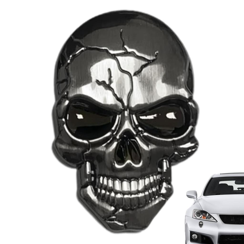 3D Skull Decal, Skeleton Emblem Car Body Sticker, Demon Night Skull Car Sticker Sticker