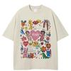 Streetwear Bothsides Graphic T-Shirt Cotton Tshirt Unisex Tops Tees Summer Short Sleeves T Shirt