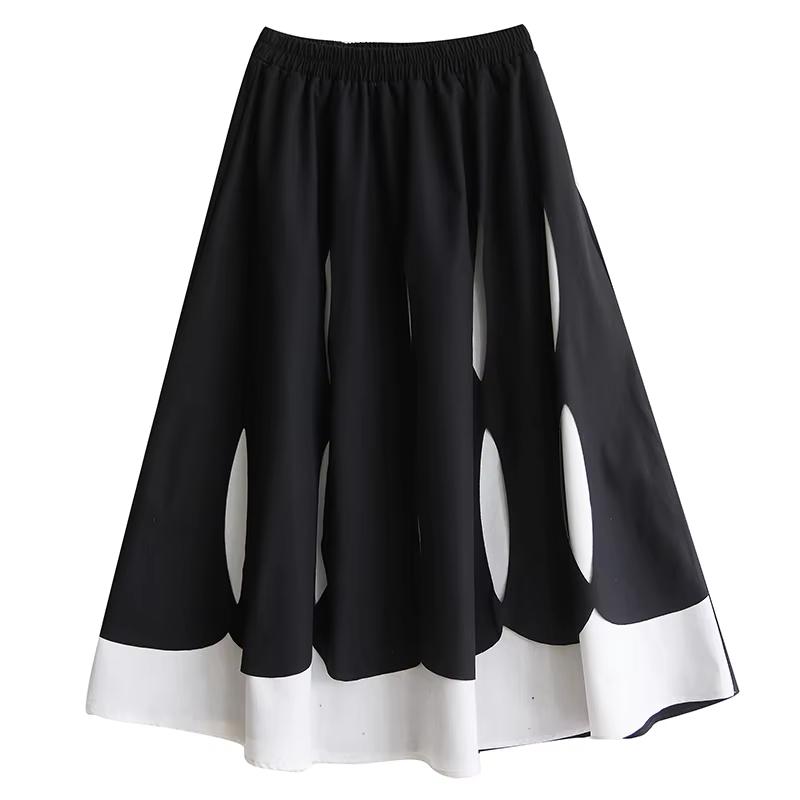 Xitao Patchwork Elastic Waist Female Skirt GYX1550