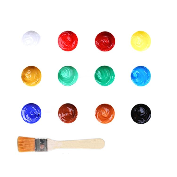 

Acrylic Paint Set 12 Colors Acrylic Pigments 100ml/3.38oz with Paint Brush for Artist Beginner Painting on Canvas Wood 1