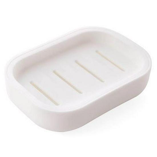 

Большая двухслойная белая мыльница с дренажем для ванной и прачечной