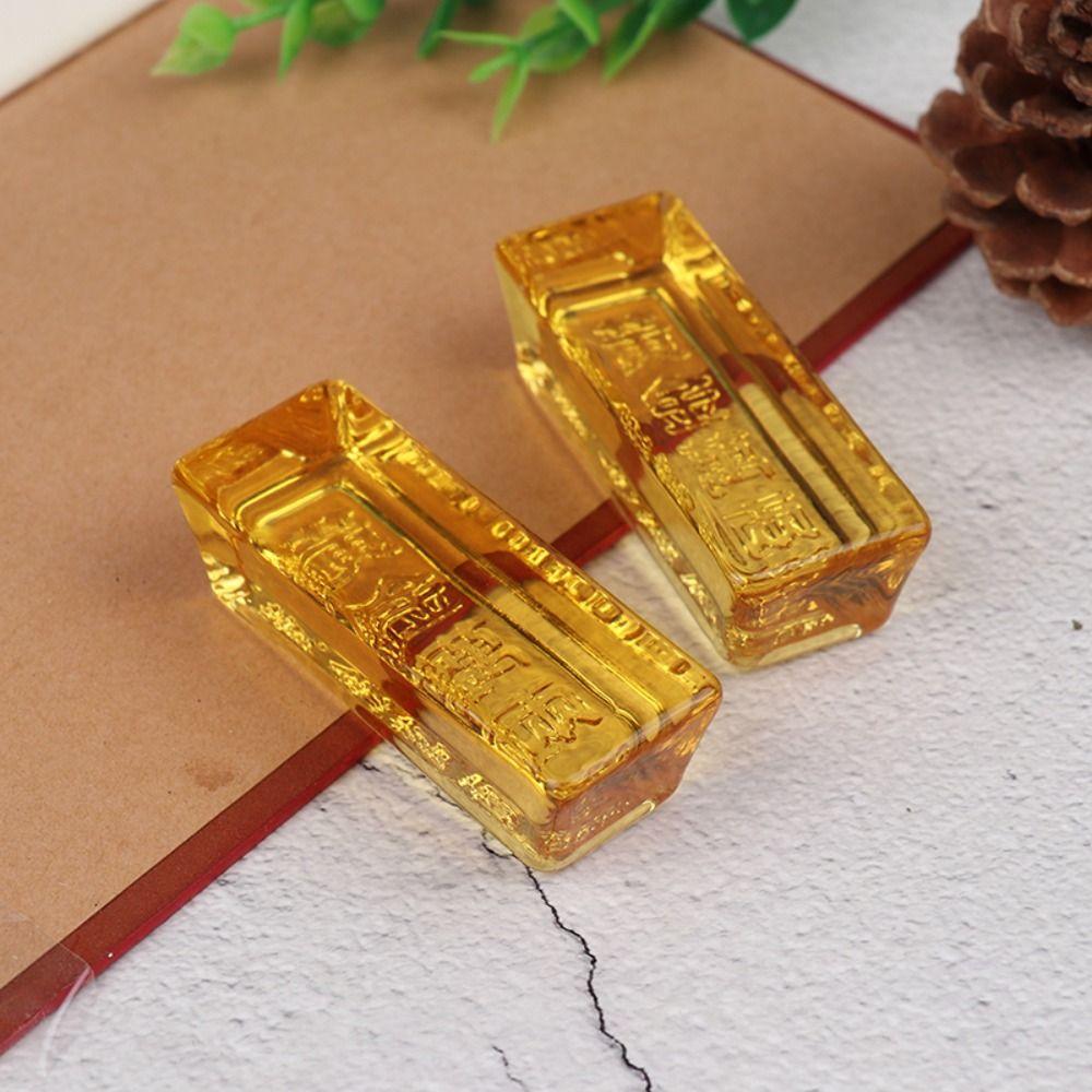 Topaz Gold Bar Home Decoration Home Opening Crystal Arts and Crafts Gifts Simulation Gold Bars Ornament Housewarming Gifts