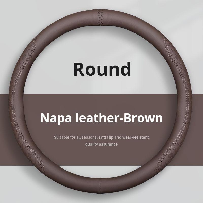 The all-season universal suede and Napa leather steering wheel cover is ultra-thin, breathable, anti-slip, sweat-absorbing and w