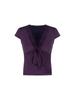 2026 Summer Retro French Lace Patchwork Deep V-neck Tie-up Short Sleeve Top