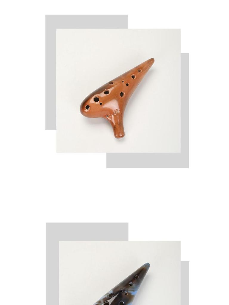 Keramická okarína pro začátečníky, 12 děr, tón C, pro výuku