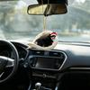 2Pcs Sleeping Dog Car Hanging Ornament, Acrylic 2D Flat Pendant, Cute Animal Rearview Mirror Charm, Christmas Gift Keychain