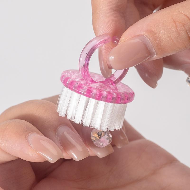Kunststoff-Nagelbürsten Nagel Handpeeling Detailreinigungspinsel Staubentferner Reiniger Nagelkunst Maniküre Nagelhautschieber Werkzeuge