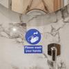 6Pcs Hand Wash Stickers Peel Stick Bathroom Reminder Sign Handwashing Instruction for Workplace School Restaurant Health