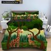 Cartoon Giraffe King Queen Duvet Cover Kids Girls Boys Animal Bedding Set Wildlife Quilt Cover 2/3pcs Polyester Comforter Cover