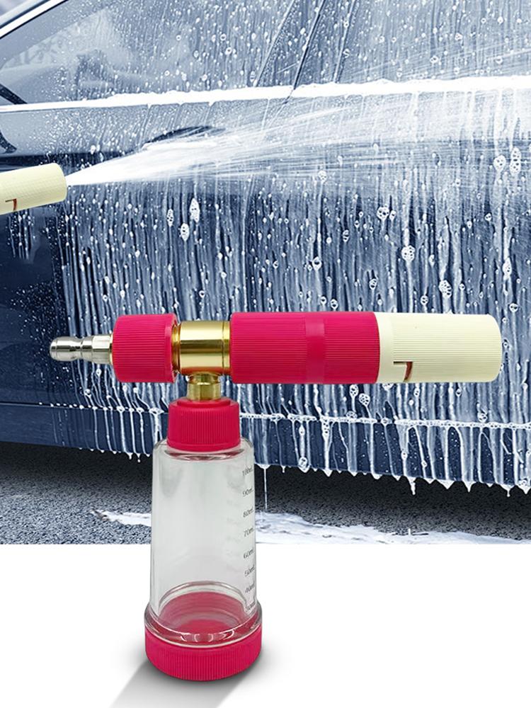 100ml Water Foam Pot with 1/4 Inch Quick Connector Soap Foam Spray Bottle Adjustable Pressure Washer Gun for Cleaning Cars SUVs