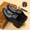 Youthful Outdoor Men's Leather Shoes with Built-in Heel Lift Soft Soles Trendy Versatile Formal Business All-season Durable Casual Comfortable Shoes