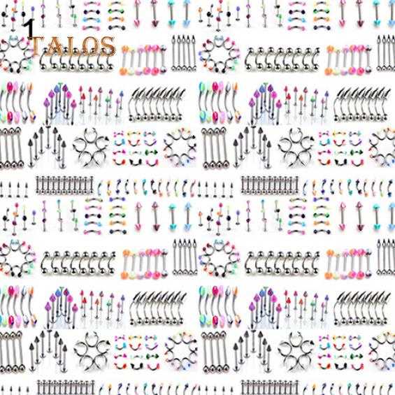 

Модное унисекс многоцветное кольцо для пирсинга бровей, живота и языка, брелок 105pcs Mixed Random Style