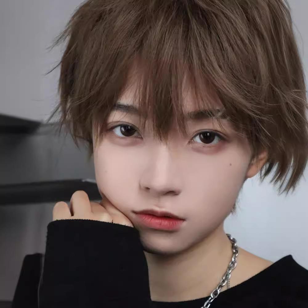 Heat Resistant Anime Men Wigs Synthetic Hair Male Cosplay Wig Full Head Short Straight Wig Party