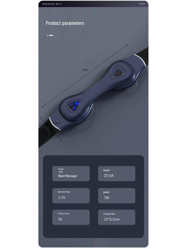 Dual Motor Abdominal Massager with Microcurrent, Heating, and Vibration - LCD Display