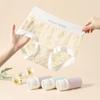 Fenteng Women's High-Waisted Lace Antibacterial Silk Crotch Briefs 4-Pack