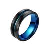 Cross Fashion Two-Color 8mm Brushed Titanium Steel Ring