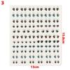 10 Pair Cartoon Crystal Eyes Stickers For Doll Eyes Accessories Anime Figurine Doll Face Organ Paster Eye Chips Paper