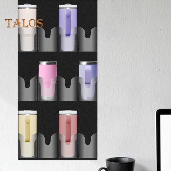 Water Bottle Holder for Cup 12 Pockets Large Capacity Organizer with 4 Hooks Portable Foldable Hanging Bag for Door Kitchen Cabinet Pantry Bedroom