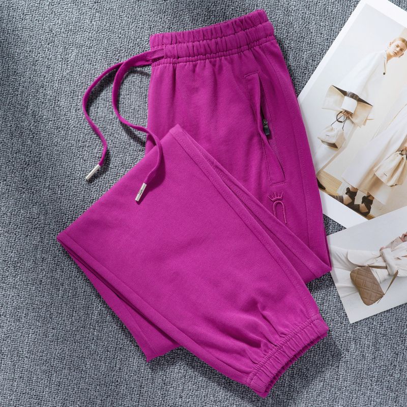 Cotton Thin Style in Beige Small Oversized Track Pants