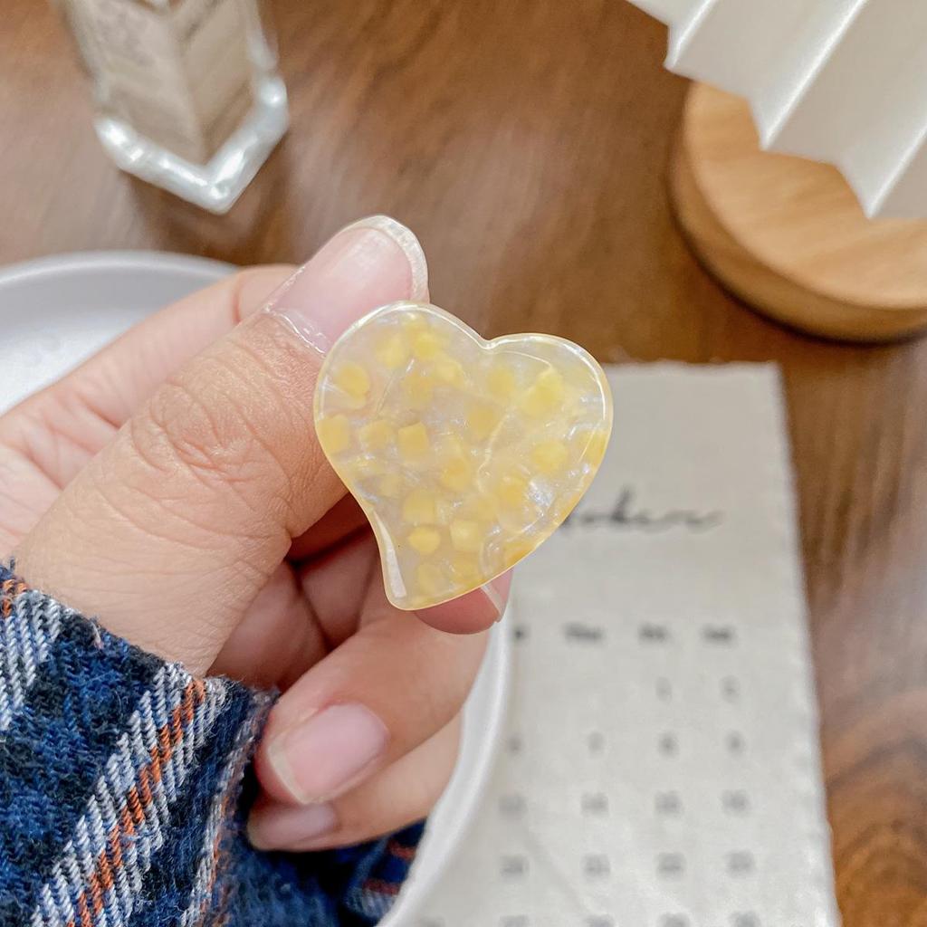 Bofeiya Sweet Heart Acetate Hair Clip - Cute, Small, High-End Side or Top Clip for Braided Hairstyles