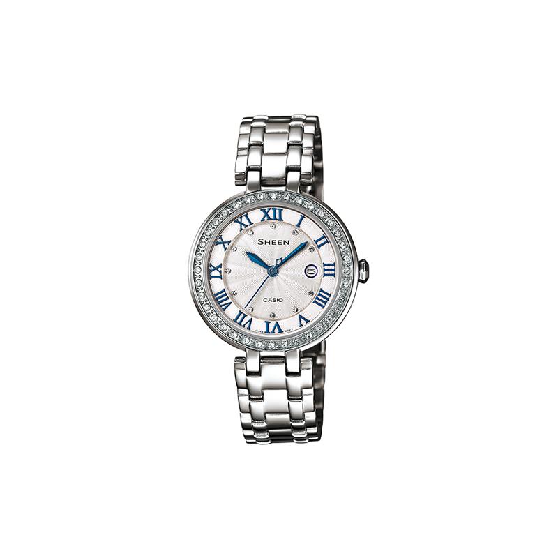 

Casio SHEEN Classic Fashion Date Display 50 Meters Waterproof Quartz Movement Stainless Steel Strap Japanese and Korean Watch Women s SHE-4034D-7AU срібний