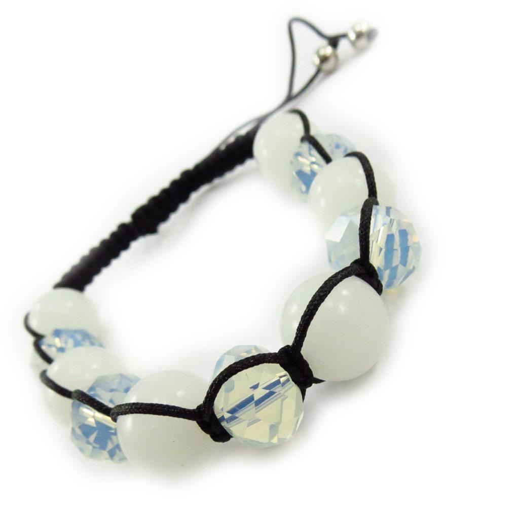 Les Trésors De Lily [J6886] - Opalescent White 'Shambhala' Ethnic Bracelet