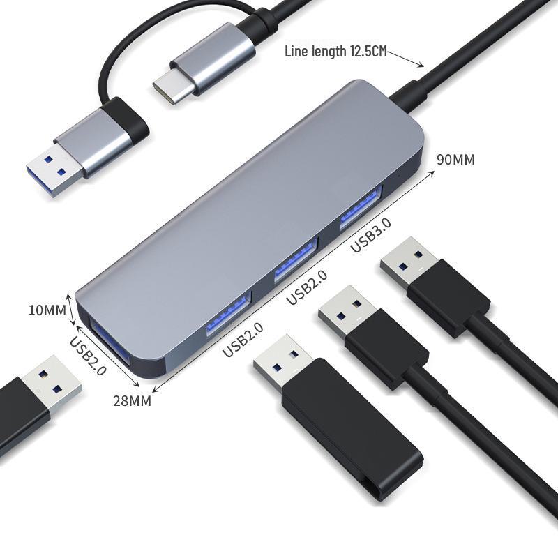 4-v-1 Vysokorychlostní USB-C Hub pro Huawei & Apple MacBook