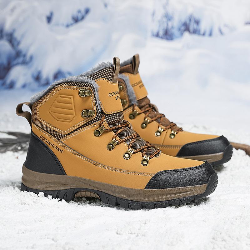 Outdoor velvet warm snow boots high-top hiking shoes leisure sports hiking shoes travel shoes