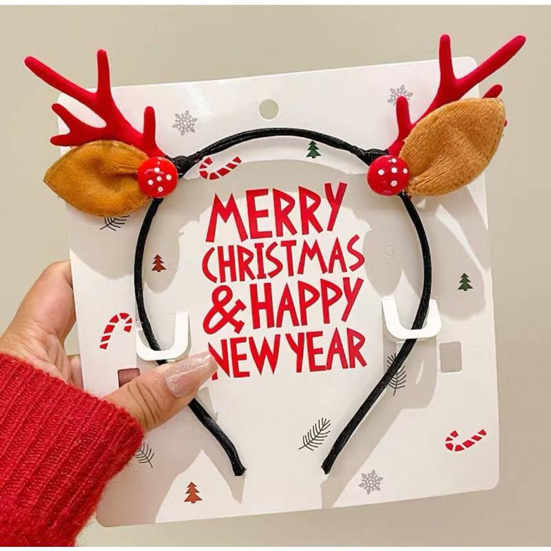 Vánoční čelenka Xmas Elk Horn Bell Flitr Vánoční gumička do vlasů Šťastný Nový Rok Fotorekvizity Veselé Vánoce Dekor Dárky pro děti