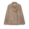 Womens Faux Suede Moto Jacket Fall 2025 Street Style Casual Outerwear
