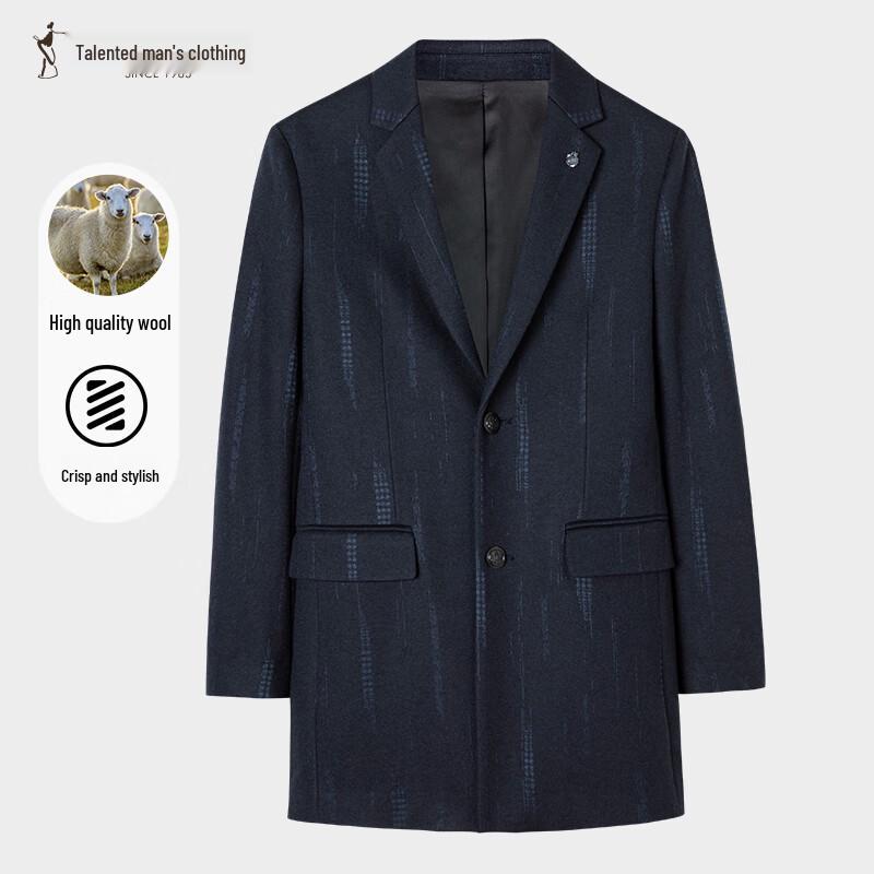 

Men s Mid-Length Wool Blend Overcoat 2XL (52)