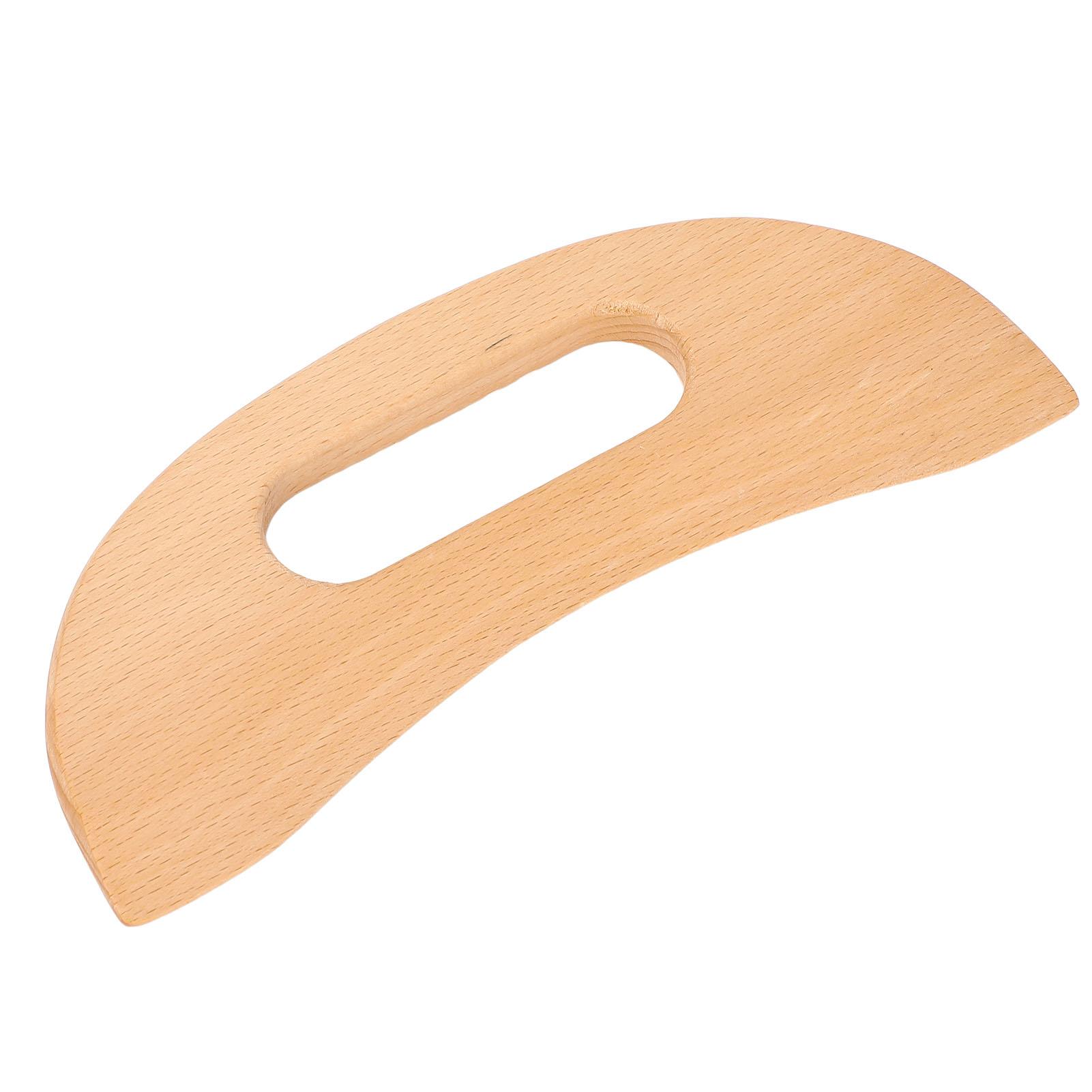 

Handle Wood Gua Sha Tool Moon Shape Acupressure Massage Tool Wooden Scraping Massage Plate For Neck