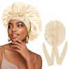 "Extra-Large Silk Sleep Cap with Bowknot – Beauty Hair Care Turban Hat"