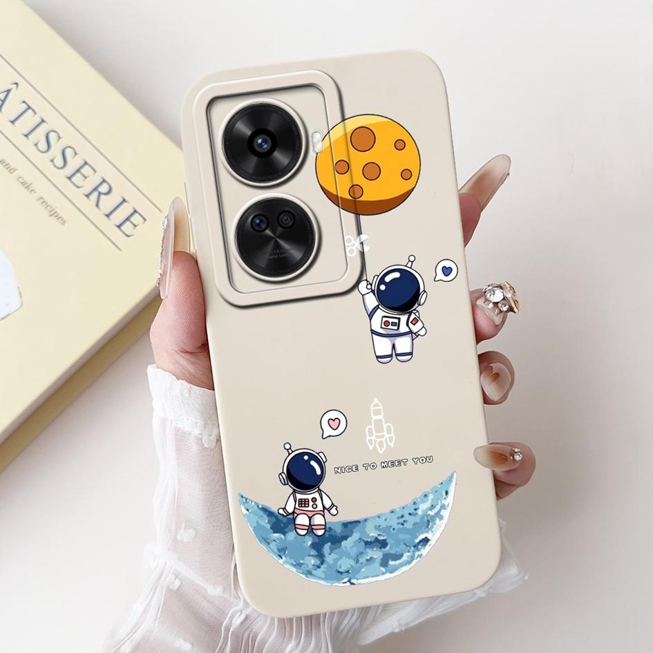 Für Huawei nova 12 SE 2024 Hülle BNE-LX1 Stoßfeste Abdeckung Niedlicher Astronauten-Cartoon Mattes Funda auf Huawei Nova12 SE Quadratischer Schutz