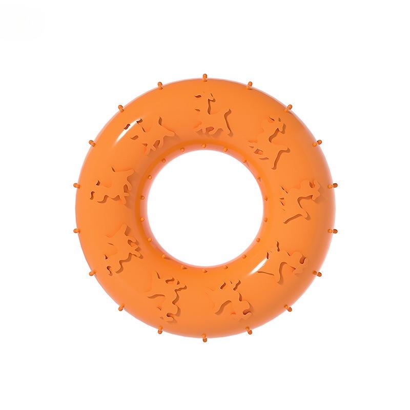 

Игрушки для жевания для собак для чистки зубов Розовая мягкая резиновая кость Забавный мяч Интерактивный бублик Лакомство для маленьких и средних собак Подарки для питомцев оранжевый