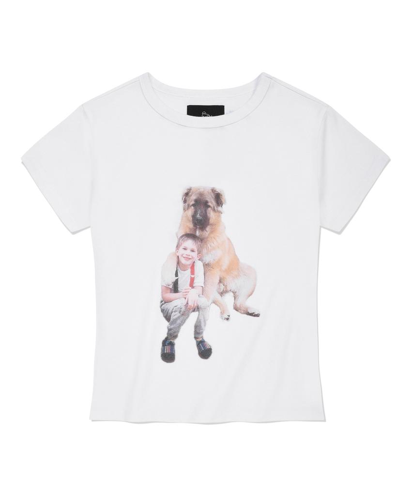 RETRIEVER CLUB Love Puppy Crop Tee [White]