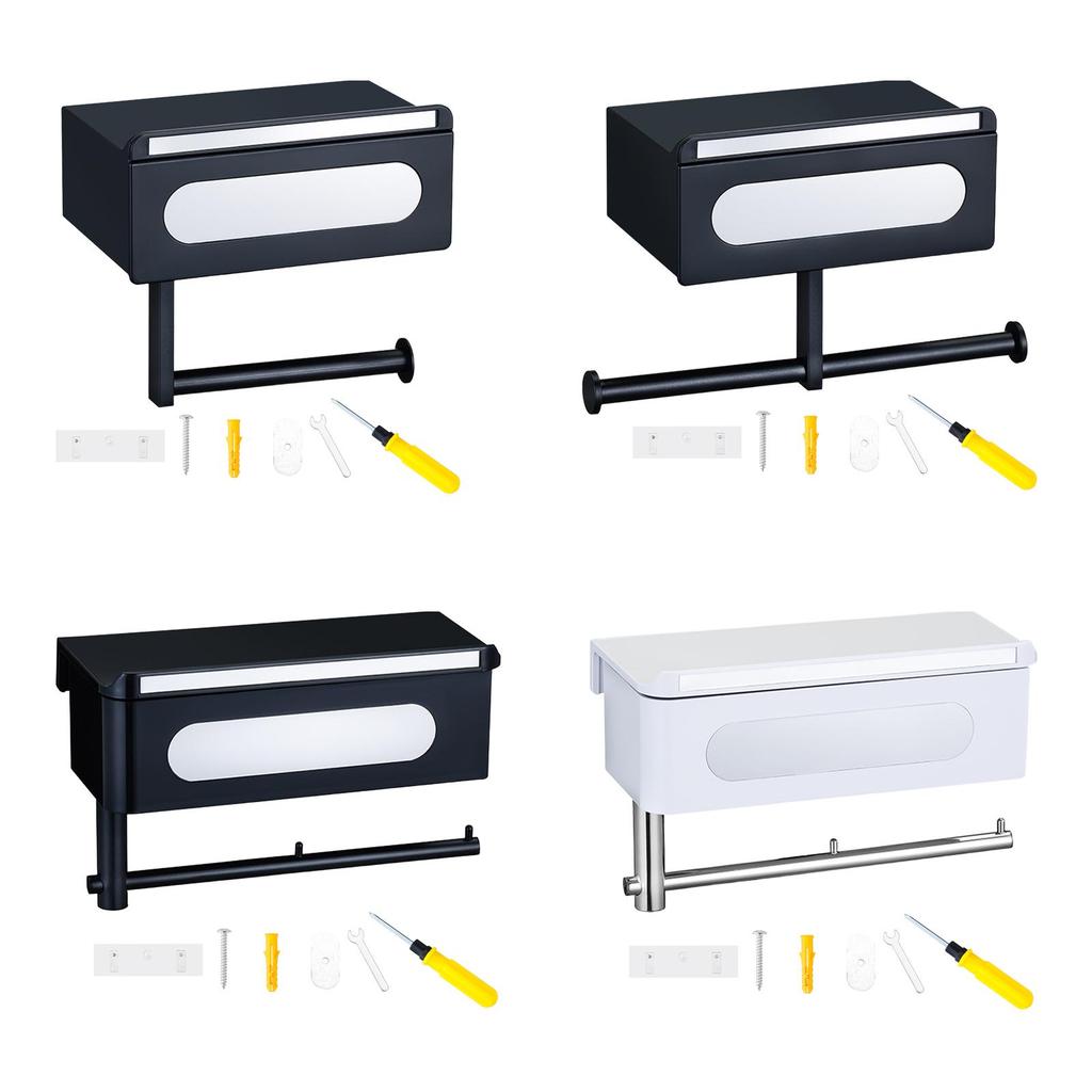 Roll Paper Storage Rack, Tissue Roll Holder, Tissue Box, Bathroom Washroom