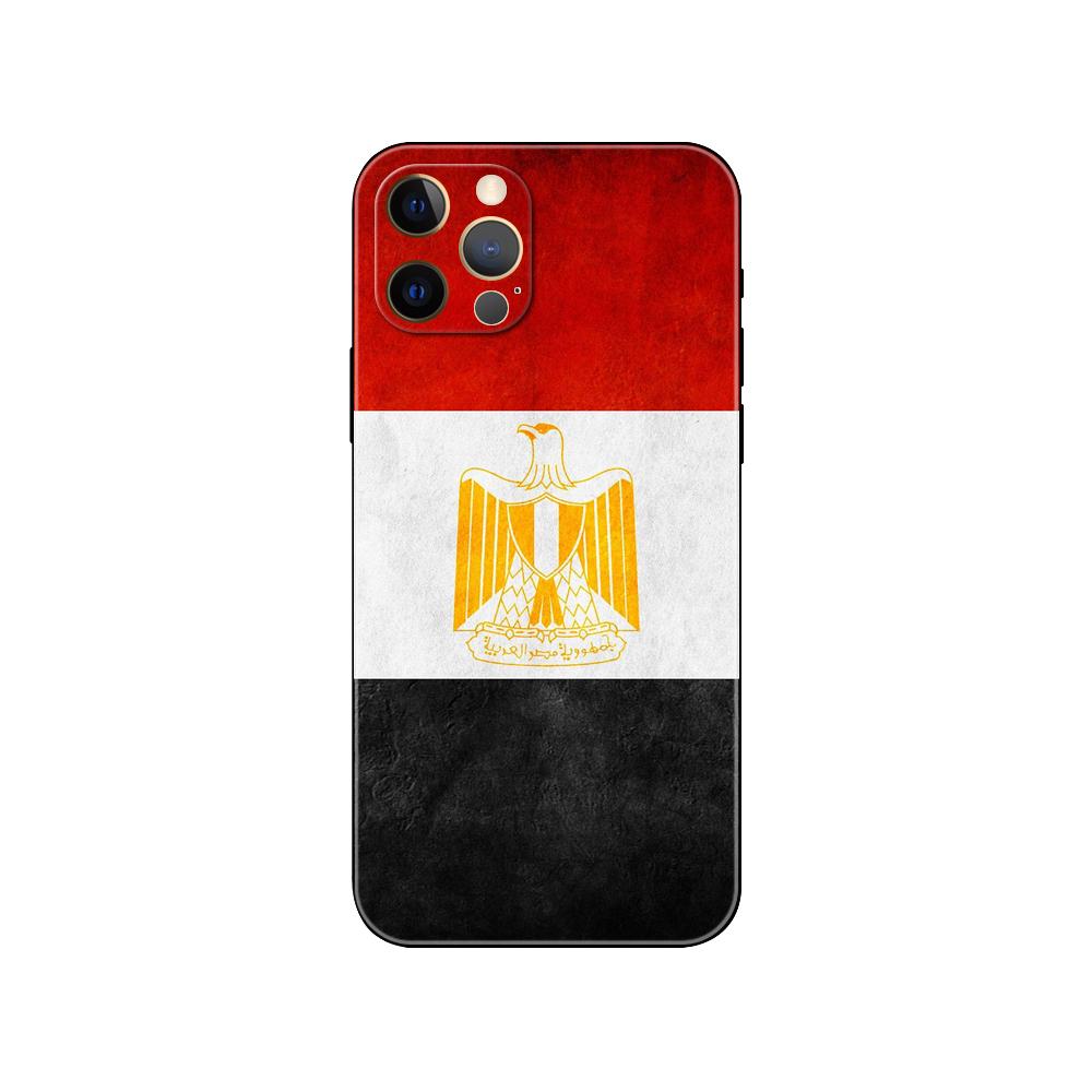 Egyptian Flag Phone Case for Iphone 5 5s 2020se 6 6s 7 8 Plus X 10 XR XS 11 12 13 Mini Pro MAX Black Tpu Back Cover