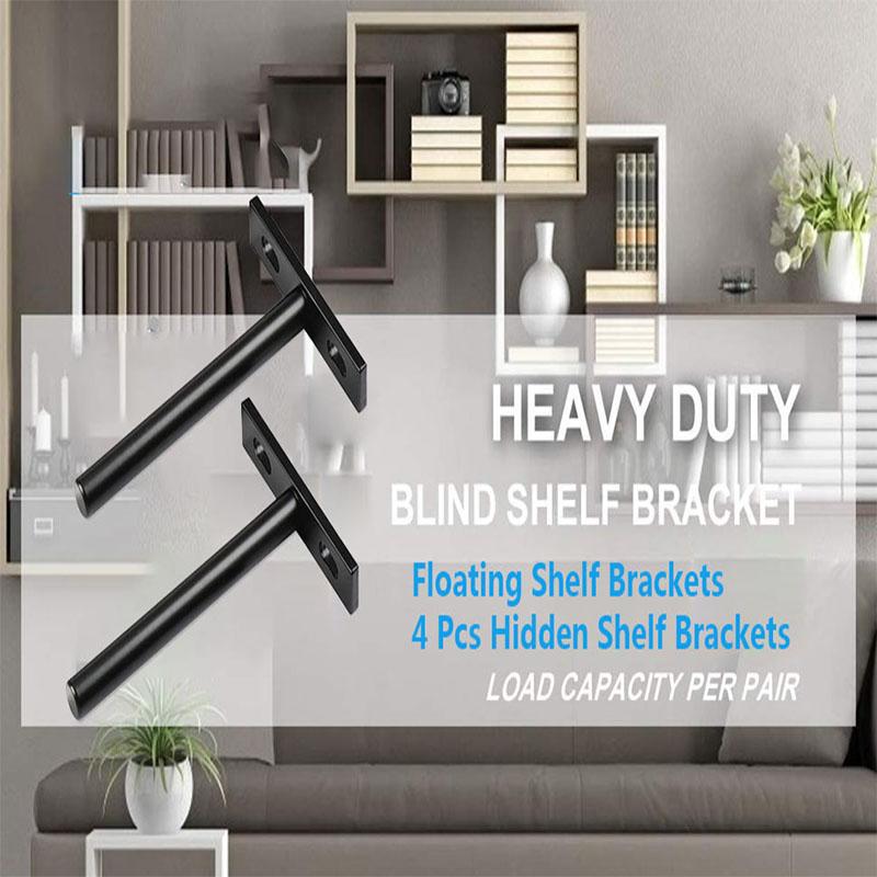 4pcs Floating Shelf Bracket Hidden Bracket Wall Mounted Bracket Invisible Nail Fixed Bracket Partition Hidden Shelf Bracket