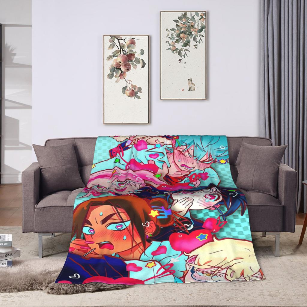 Kawaii Chibi LUKA Hot Anime ALIEN STAGE Blanket Super Warm Fluffy Plush Throw Blanket For Couch Chair Sofa Bed Cover