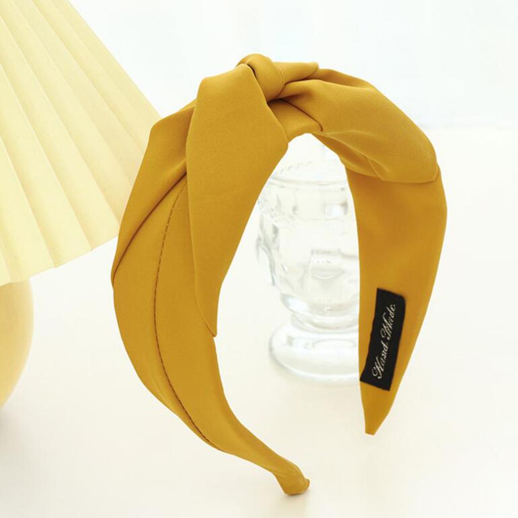 PROLY Nouvel Accessoire de Cheveux Tendance pour Femmes Bandeau Large Turban Nœud Croisé Décontracté Bandeau Couleur Unie Accessoire de Cheveux pour Adulte