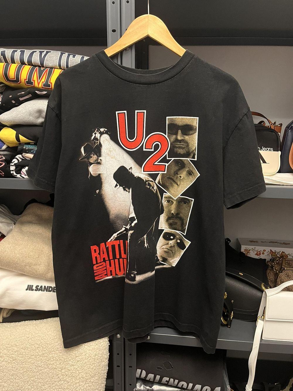 U2 Rattle And Hum Band Basic Black Short Sleeve Unisex Tshirt S5XL KH8232 S