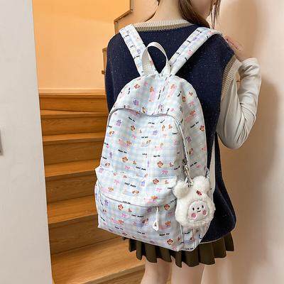 New Cute Puppy Girl Ins Wind Bag Girl Junior High School Student Backpack High School Student Large Capacity Backpack.