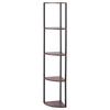 VEVOR 5 Tier Corner Shelf, Tall Corner Stand with LED Light, Wall Shelves Tower Storage Organizer with Metal Frame & Wooden Shelves