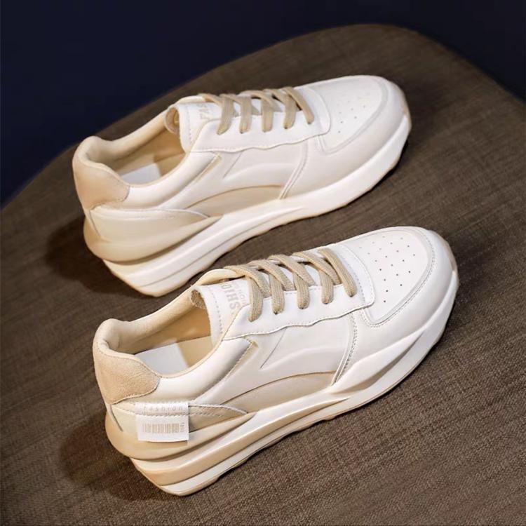 

Летняя обувь женская новая весна и лето толстая подошва внутренняя высота увеличение белые туфли повседневная дышащая сетка транспортировка 35