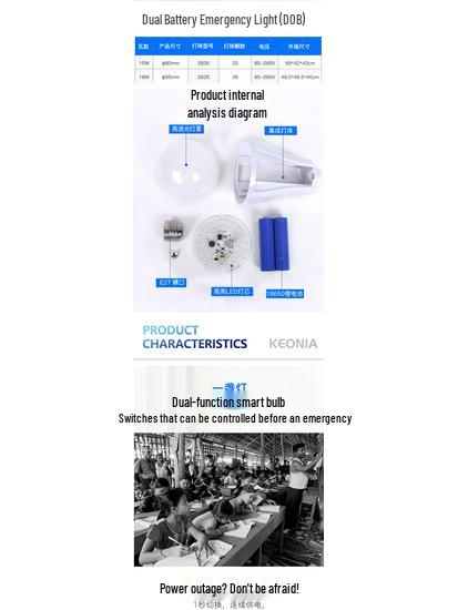 Portable E27 LED Emergency Bulb for Outdoor and Home Use