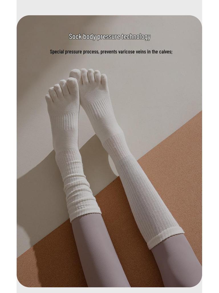 Vijfvingerige Antislip Dames Yoga Sokken voor Pilates & Fitness (Lente/Herfst)